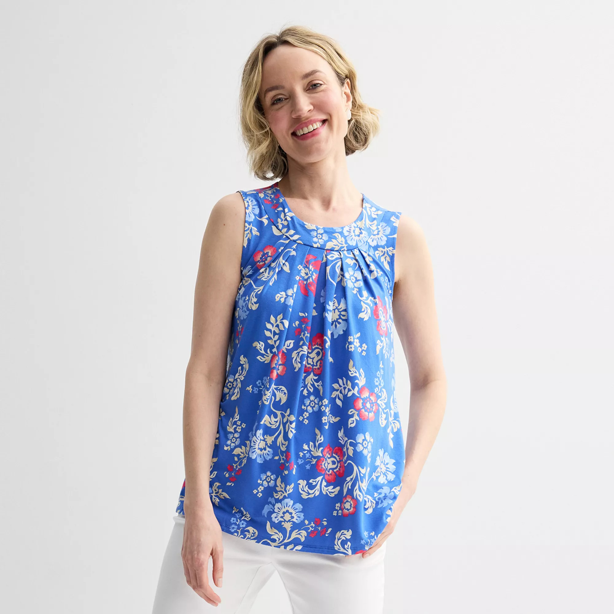 Women's Croft & Barrow® Pleated Tank Top | Kohl's