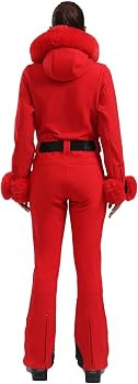 GSOU SNOW Ski Suit Womens One Piece Snowsuit Snowboard Jacket Slim Snow Jumpsuit Faux Fur Ski Out... | Amazon (US)