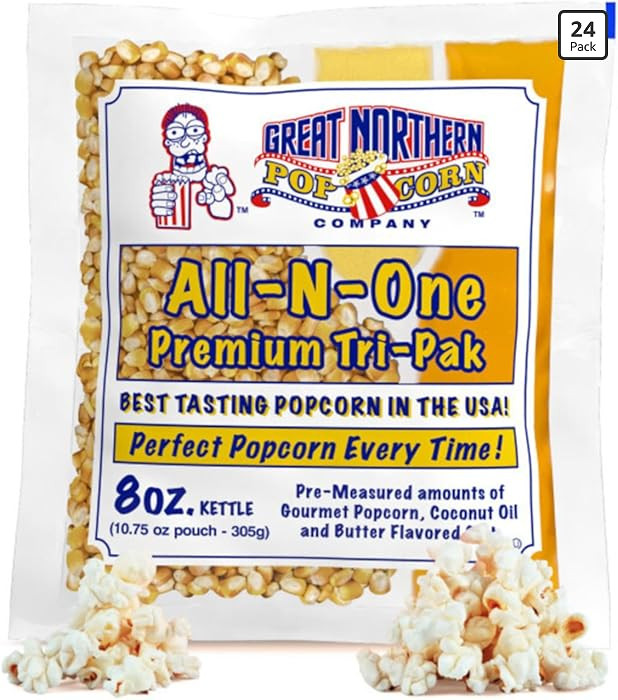 8oz Popcorn Machine Popcorn Packets - All-in-One Movie Theater Style Popcorn Kernels, Salt, and O... | Amazon (US)