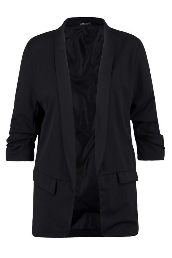 Plus Ruched Sleeve Blazer | Boohoo.com (US & CA)
