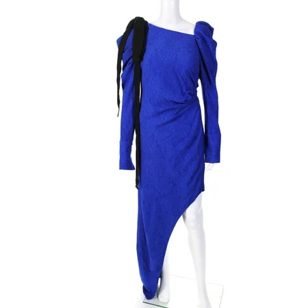 Hellessy Womens LouLou Textured Asymmetrical Dress Royal Blue Size 4 | Walmart (US)