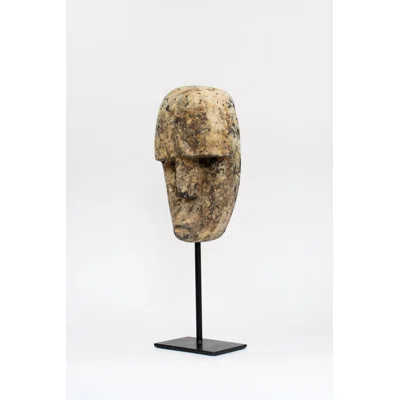 Wooden Primitive Tribal Timor Ancestral Mask On Stand Statue Hand Carved Sculpture Handmade Figurine Gift Home Decor Accent Handcrafted Decoration | Wayfair North America