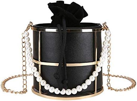 Clutch Bag for Women Pearl Evening Bags Top-Handle Metal Bucket Bag Crystal Chic Purses Formal We... | Amazon (US)