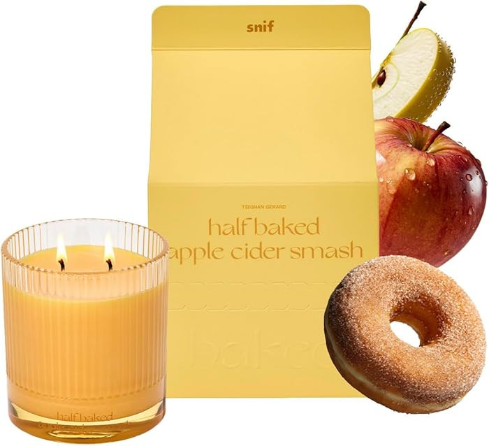 Half Baked Apple Cider Smash Scented Candle by Snif, Festive Fall Candle, 50+ Hours, 100% Cotton ... | Amazon (US)