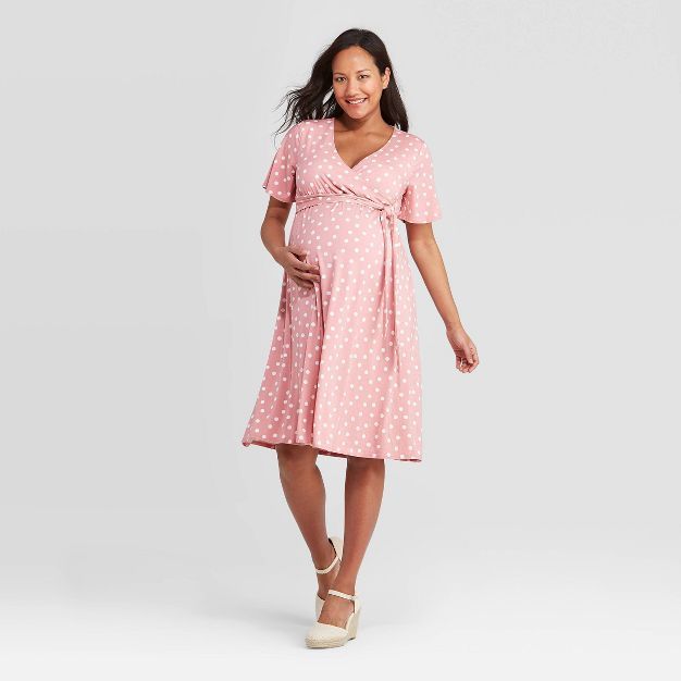 Short Sleeve Knit Wrap Maternity Dress - Isabel Maternity by Ingrid & Isabel™ | Target