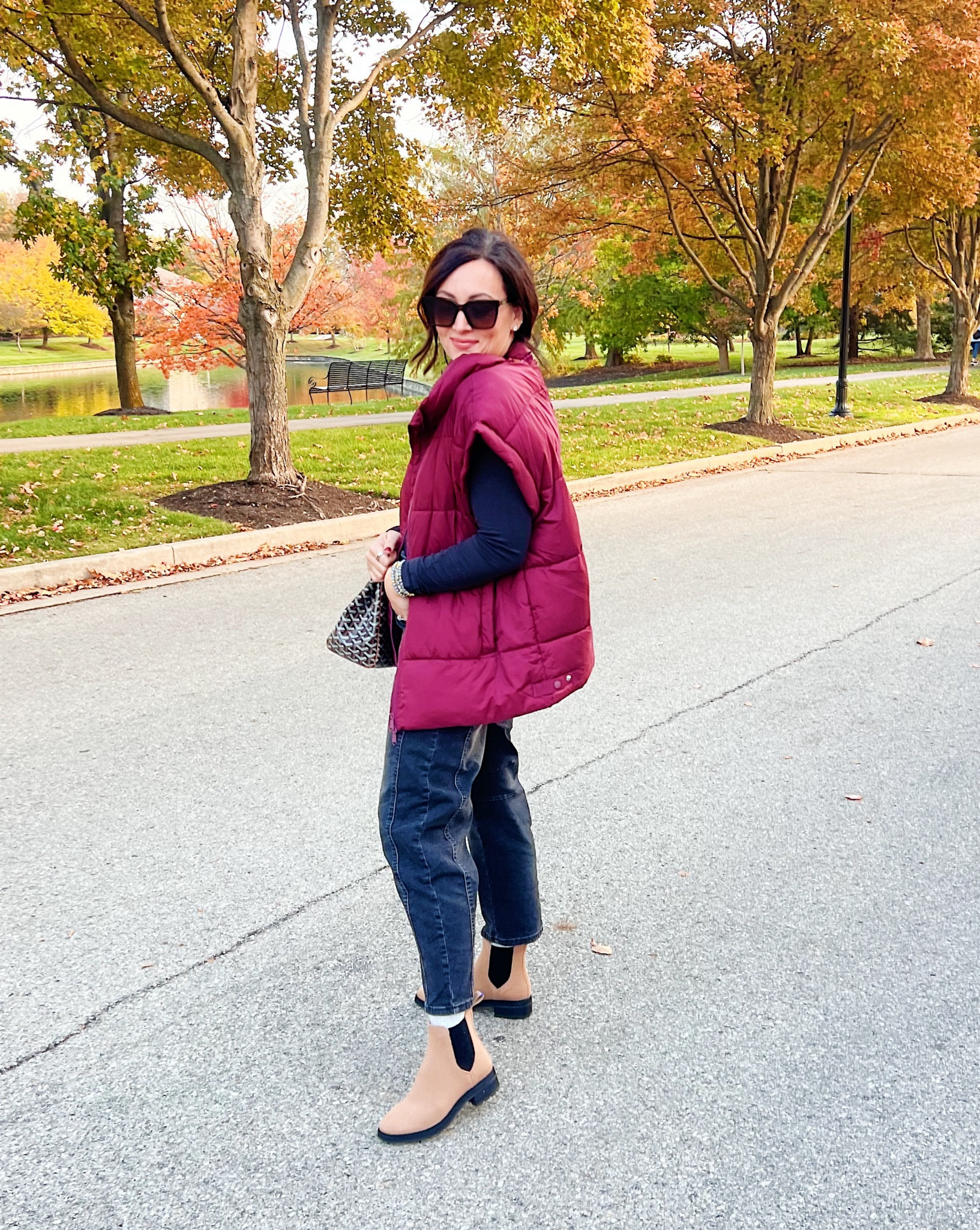 Easy fall outfit idea 1/5 👏🏻

• XS vest 
• size 8 black top 
• size small denim (run big, size down)
• boots true to size, if between, go up! I’m normally a size 6.5 or 7 and got a size 7 in these! So comfy! 

#LTKHoliday #LTKFindsUnder50 #LTKSeasonal