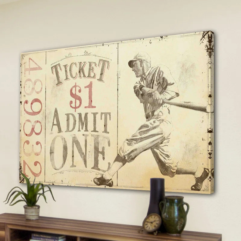 Baseball Batter Alternative File Version by J.F. Kernan Painting Print on Wrapped Canvas | Wayfair North America