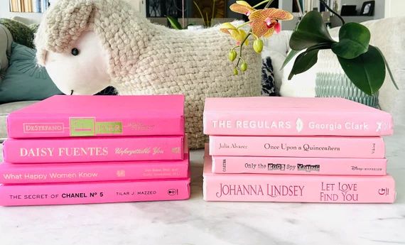 PALE or SHOCKING PINK Books for Decorating Pick One Set of 4 Pale Pink: or a 4 Book Stack of Shoc... | Etsy (US)