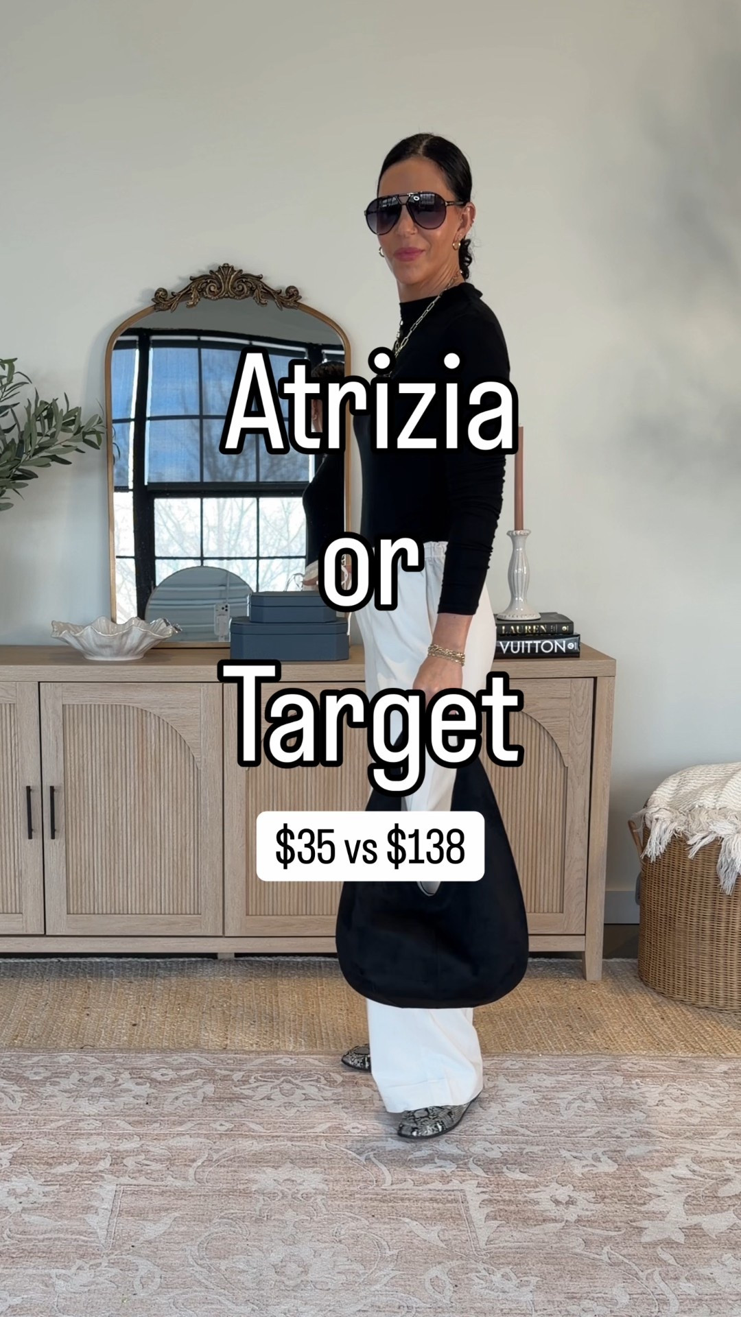 The viral Aritzia lodge pants vs the Target  
Both are a small long and stunning for any vacation or even heading into spring 
Tee- small 
Thatch jewlery 


#LTKFindsUnder50 #LTKU #LTKOver40
#LTKmomlife #LTKootd #LTKFindsUnder50