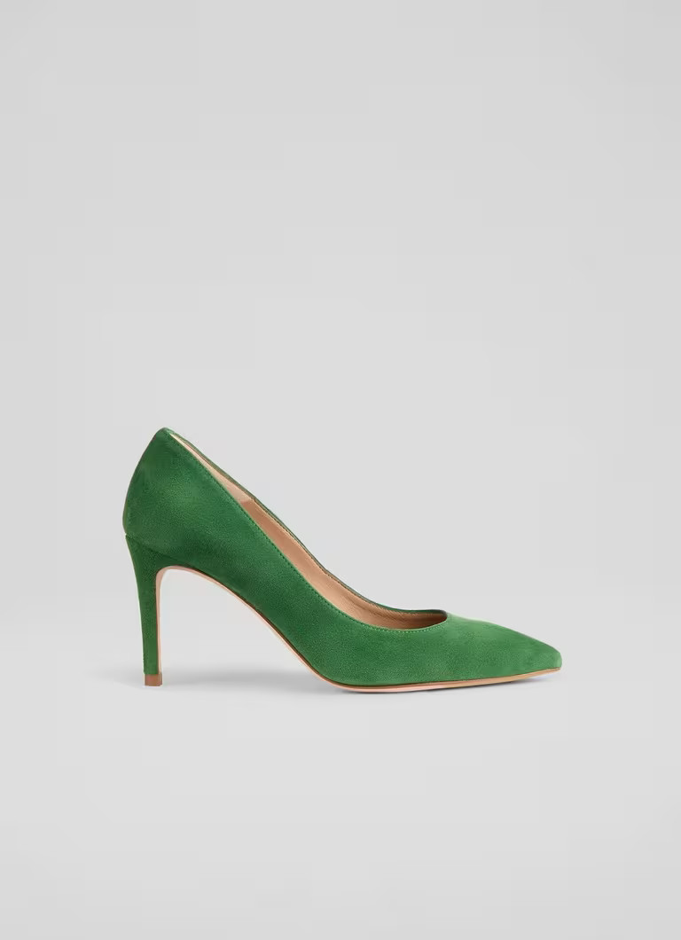 Floret Green Suede Stiletto Court Heels | L.K. Bennett (UK)