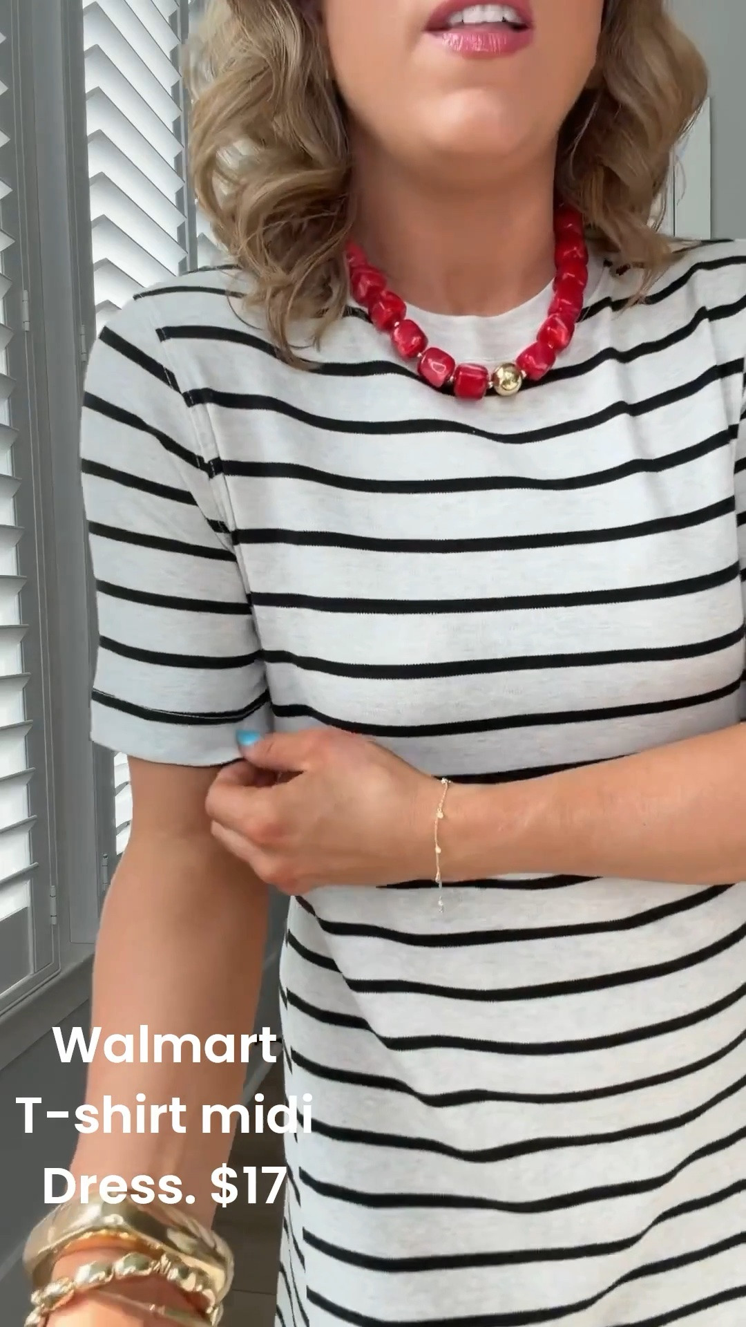 The kind of dress you’ll wear on repeat all season long! 😍 This Walmart striped knit dress is effortless, comfortable, and gives that classic coastal-chic vibe without the designer price tag. The flattering A-line silhouette, timeless black-and-white stripes, and easy throw-on-and-go style make it perfect for everything from vacation days to weekend errands.

I added a pop of red accessories for a fun summer look, but this dress is such a versatile staple you’ll style a hundred different ways. 🙌

#WalmartFashion #WalmartStyle #StripedDress #SummerDress #CoastalStyle #ClassicStyle #AffordableFashion #WalmartFinds #VacationStyle #EverydayOutfit #SummerWardrobe #MomStyle #OOTD #BudgetFriendlyFashion #FashionFinds #WalmartClothing #CasualChic #SummerOutfitIdeas

#LTKootd #LTKPetite