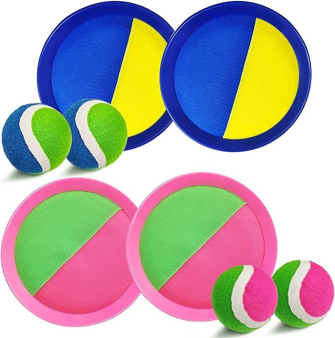 Jalunth Ball Catch Set Game Toss Paddle Beach Toys Back Yard Outdoor Games Pool Backyard Target T... | Amazon (US)