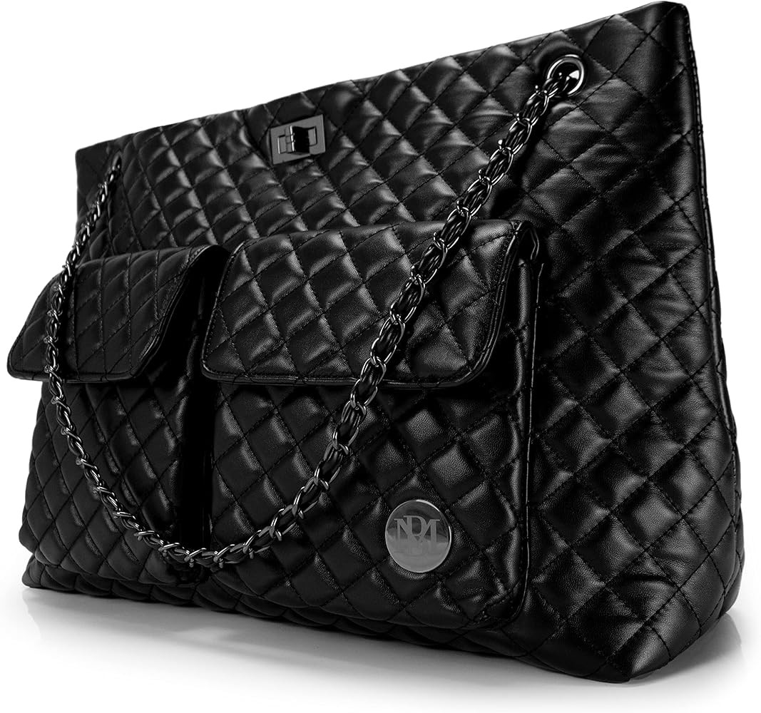 Badgley Mischka Diana Quilted Vegan Leather Tote Weekender Travel Bag | Amazon (US)