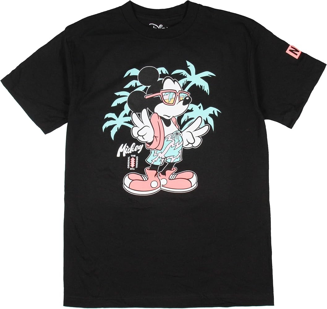 Neff Disney Men's Mickey Mouse The Original Tropical Beach Graphic Print Adult T-Shirt | Amazon (US)