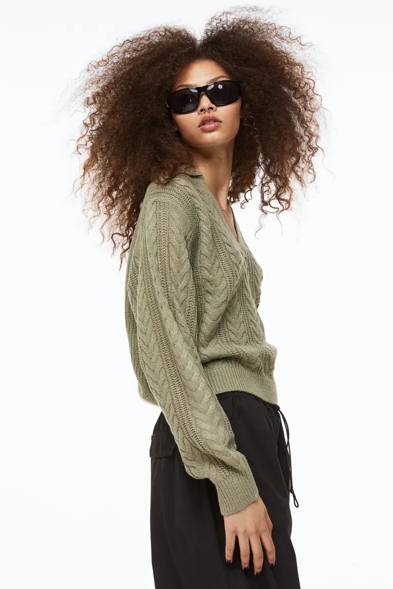 Collared Cable-knit Sweater | H&M (US + CA)