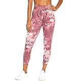 Jessica Simpson Sportswear Women's Riley Jogger Sweatpant, Tea Rose Tie Dye Swirl, Small | Amazon (US)