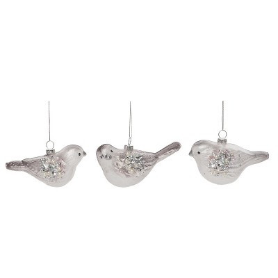 Transpac Glass Multicolored Christmas Bird Ornament Set of 3 4.75 in Tree Decorations for Holiday Cheer | Target