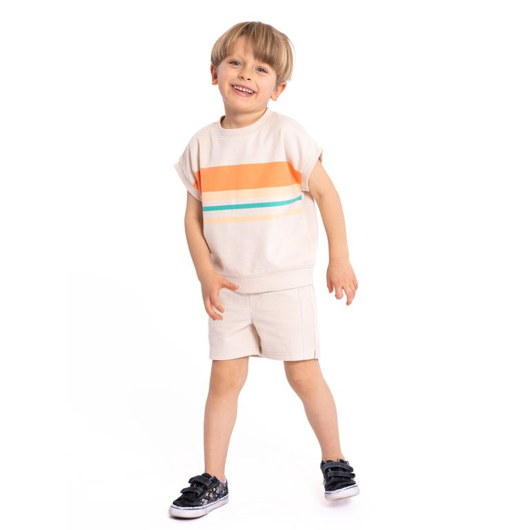 Wonder Nation Toddler Boys Summer Knit Top and Shorts Set, 2-Piece, Sizes 12M-5T | Walmart (US)