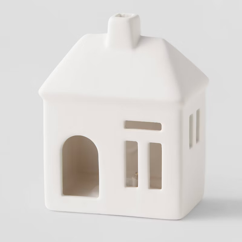 5.5" Battery Operated Lit Decorative Ceramic House White - Wondershop™ | Target