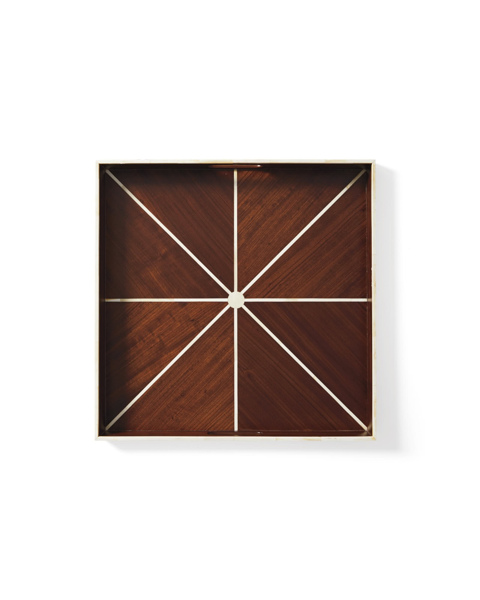 Sunburst Teak Inlay Tray | Serena and Lily
