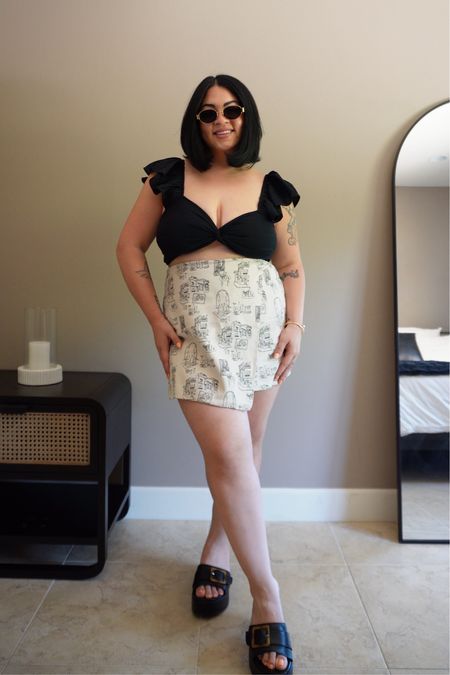 Spring and summer outfit 💞🌷
Size large skirt
Size 14 top
Size large undies code TORIB for the best no show undies everrrr 
Wide fit sandals from torrid 

#LTKtravel #LTKeurope #LTKmidsize