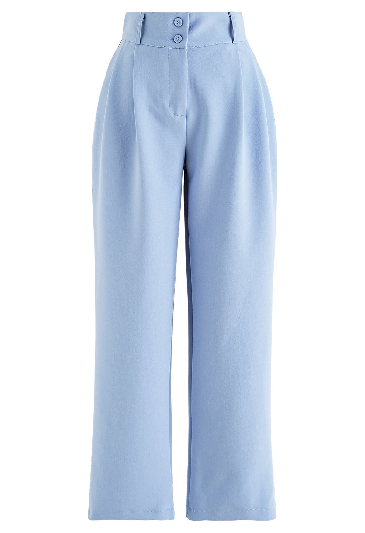 Fascinating Straight Leg Drape Pants in Blue | Chicwish