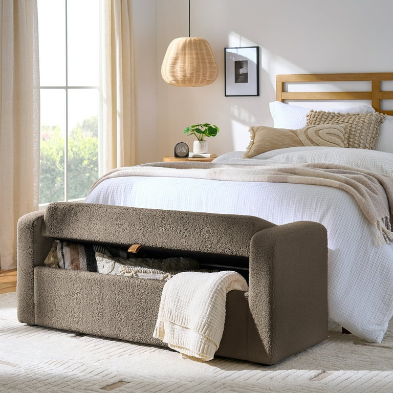 Better Homes & Gardens Springwood 55.12" Storage Bench, Truffle Brown | Walmart (US)