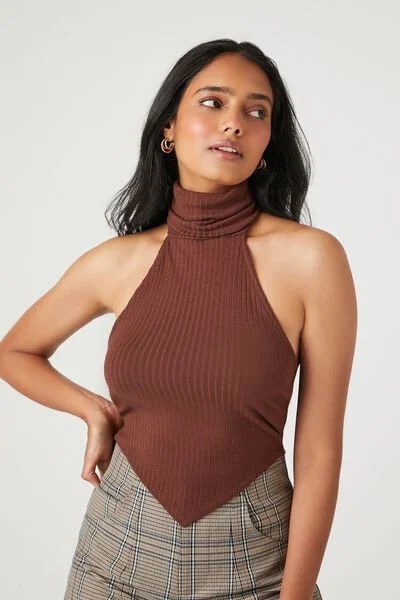 Turtleneck Halter V-Hem Top | Forever 21 (US)