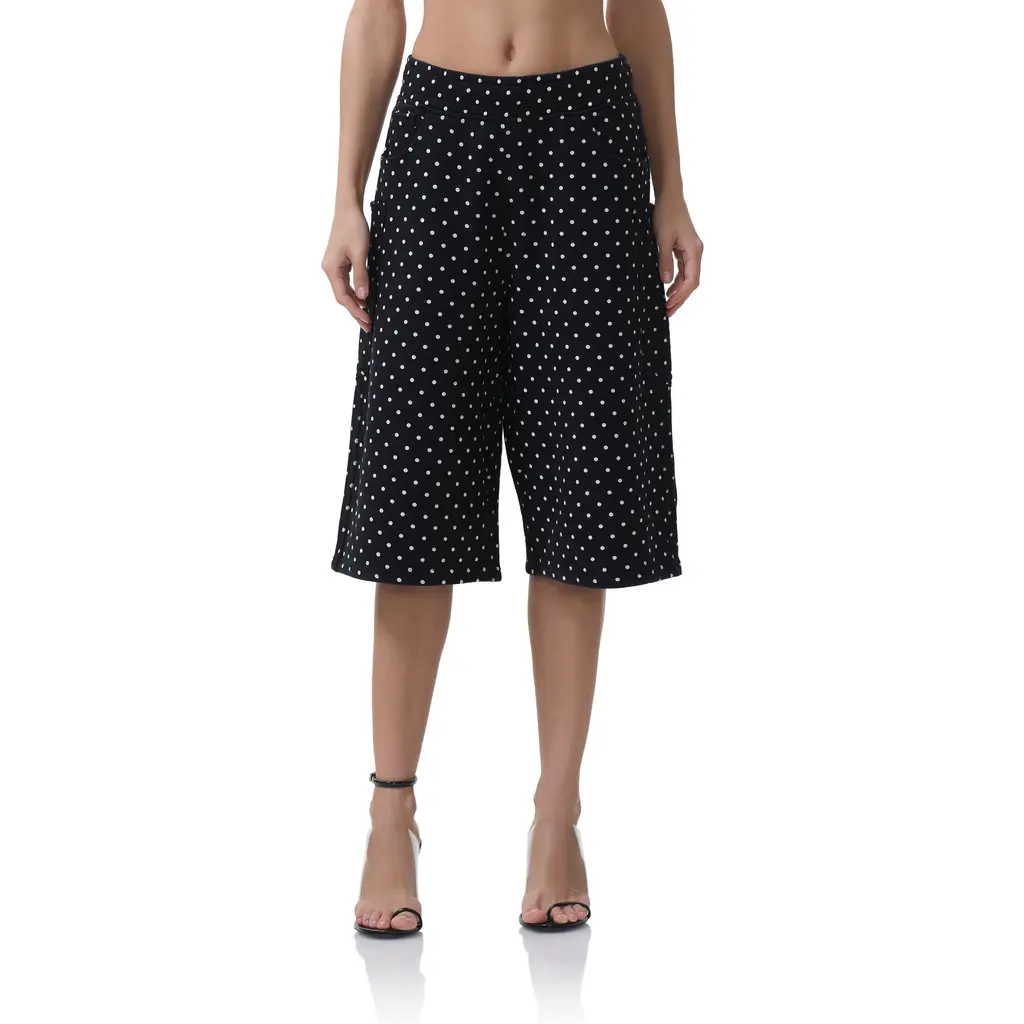 AFRM Conrad Polka Dot Bermuda Shorts in Noir Micro Dot at Nordstrom, Size Small | Nordstrom