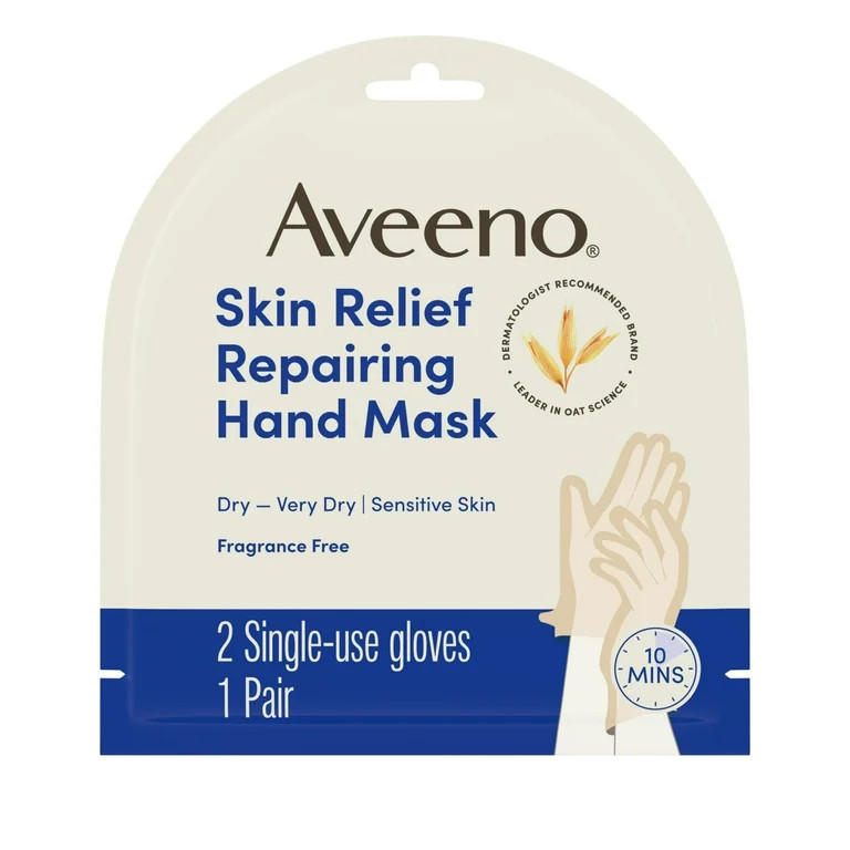 Aveeno Skin Relief Repairing Hand Mask for Dry Skin, 1 Pair of Gloves | Walmart (US)