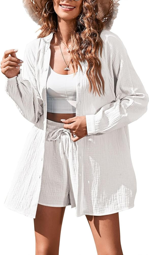 Pink Queen Women's 2 Piece Casual Tracksuit Outfit Sets Long Sleeve Shirt And Loose High Waisted ... | Amazon (US)