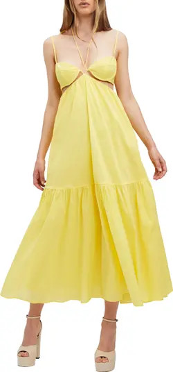 Willow Halter Neck Cotton Poplin Midi Dress | Nordstrom