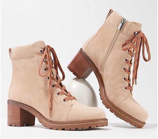 Vince Camuto Leather Lace-Up Ankle Boots - Gaviana | QVC