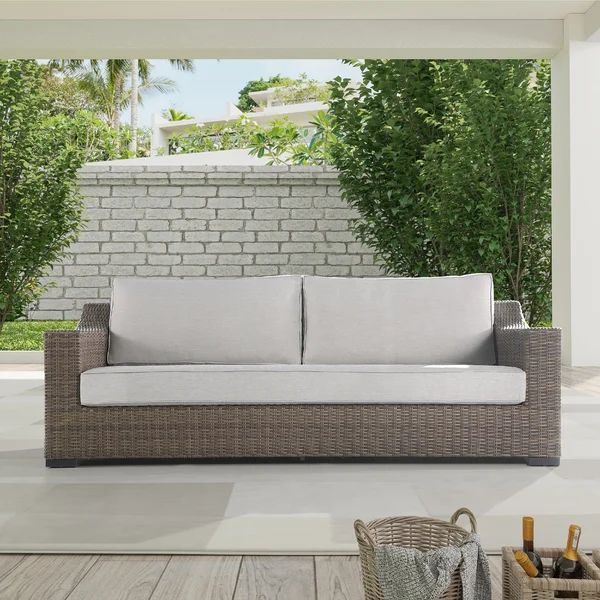 Manhattan 82.68'' Wide Outdoor Patio Sofa with Cushions | Wayfair North America