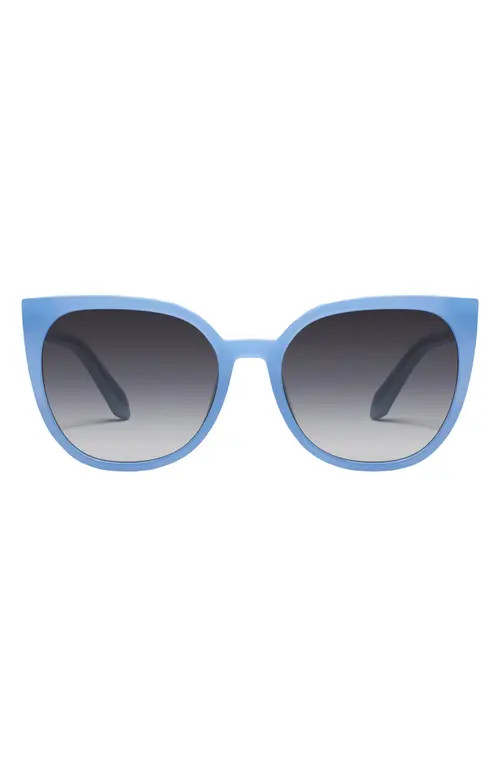 QUAY Staycation 49mm Gradient Cat Eye Sunglasses in Hydrangea/Smoke at Nordstrom | Nordstrom