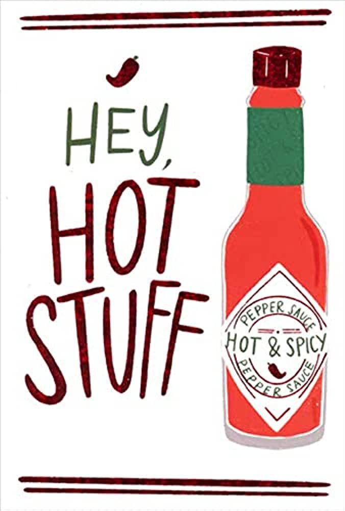 Pictura Hot & Spice Pepper Sauce Hey Hot Stuff Funny Valentine's Day Card for Husband | Amazon (US)