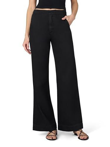 Joe's Jeans Women's The Clean Denim High Rise Wide Leg Trouser, Black | Amazon (US)