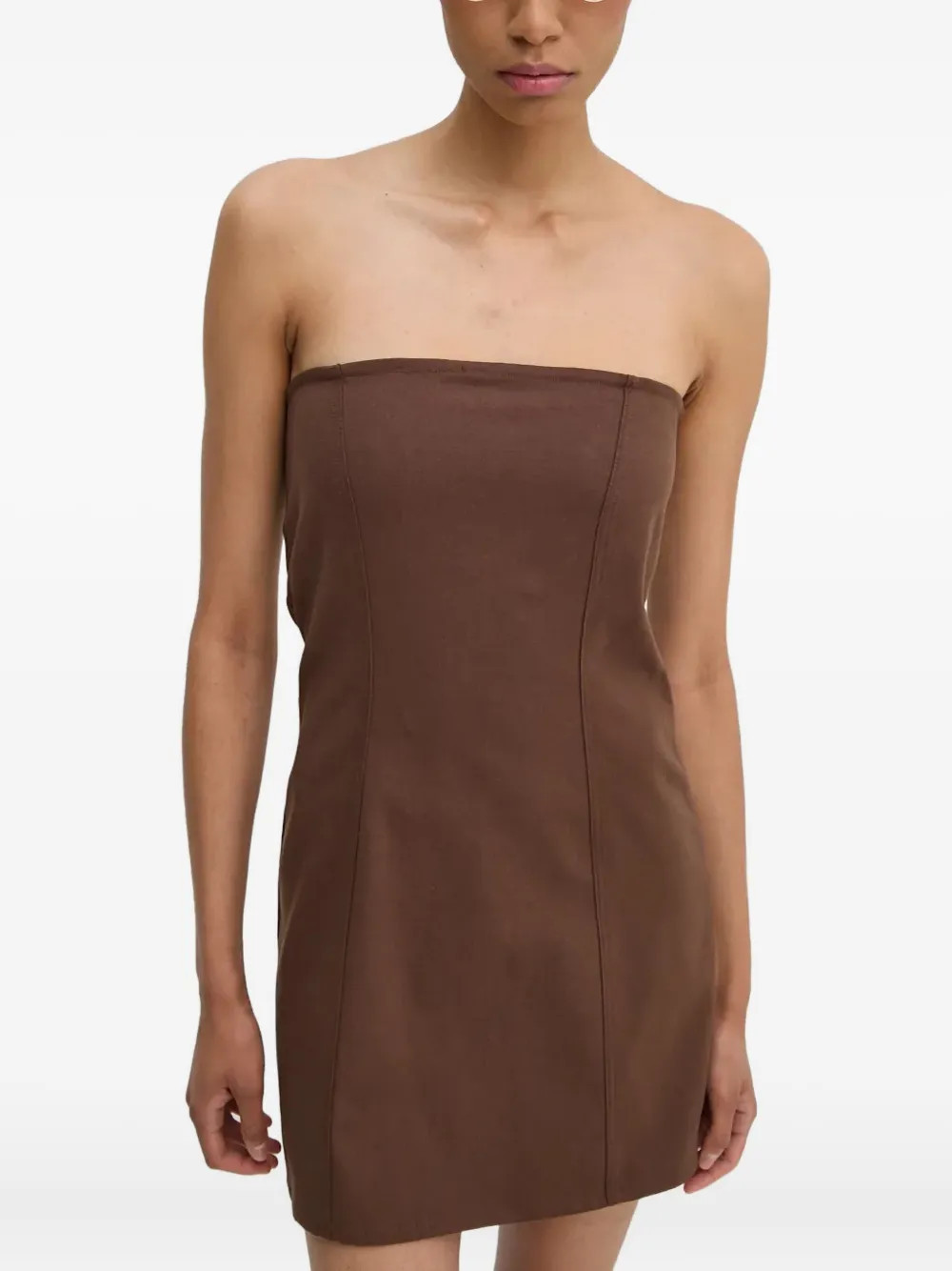 Résumé strapless mini dress - Brown | Farfetch Global