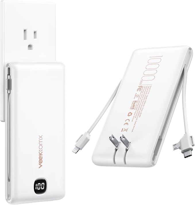 Amazon.com: VEEKTOMX Portable Charger with Built in Cables 10000mAh, Power Bank for iPhone with A... | Amazon (US)
