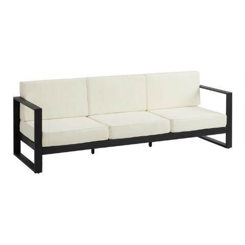 Segovia Black Metal Outdoor Couch | World Market