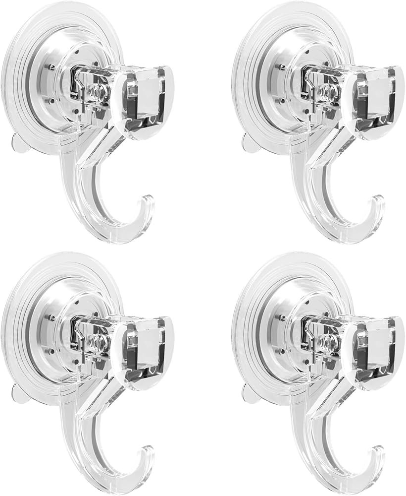 Quntis Suction Cup Hooks 4 Packs, Clear Wreath Hanger Heavy Duty Window Suction Cups with Hooks W... | Amazon (US)