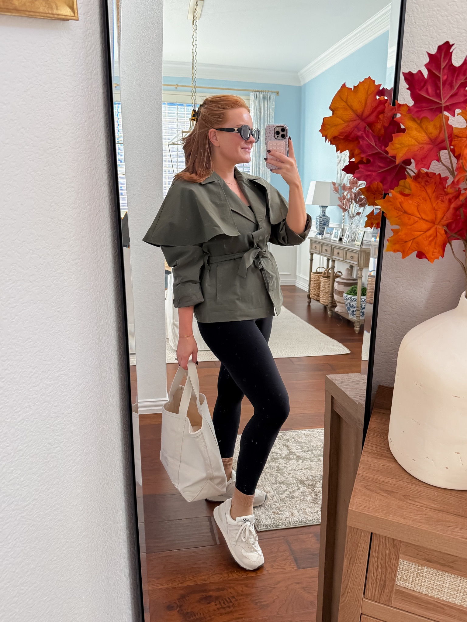 Effortless mom-on-the-go outfit 💚☕️
The perfect mix of polished and practical — this belted utility jacket instantly elevates my leggings-and-sneakers combo. Add a neutral tote and you’re ready for errands, daycare drop-off, or a coffee run.
Linked my go-to layers for fall that make getting dressed so easy. 🍂
#LTKFallFashion #LTKStyle #WorkingMomOutfits #CasualChicStyle #OOTD #FallOutfitInspo #MomStyle #EffortlessOutfits