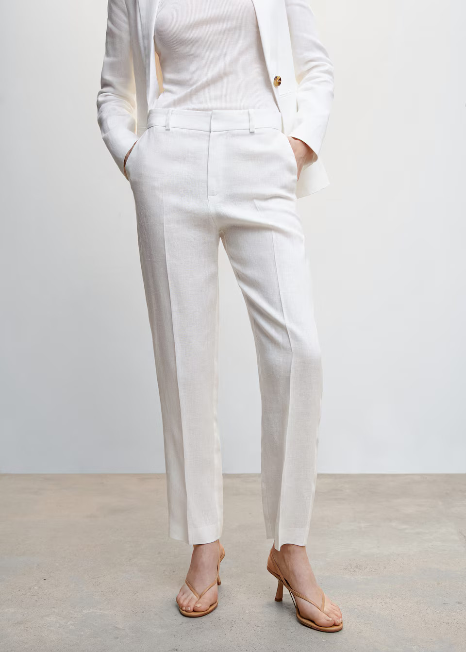 100% linen suit blazer -  Women | Mango USA | MANGO (US)