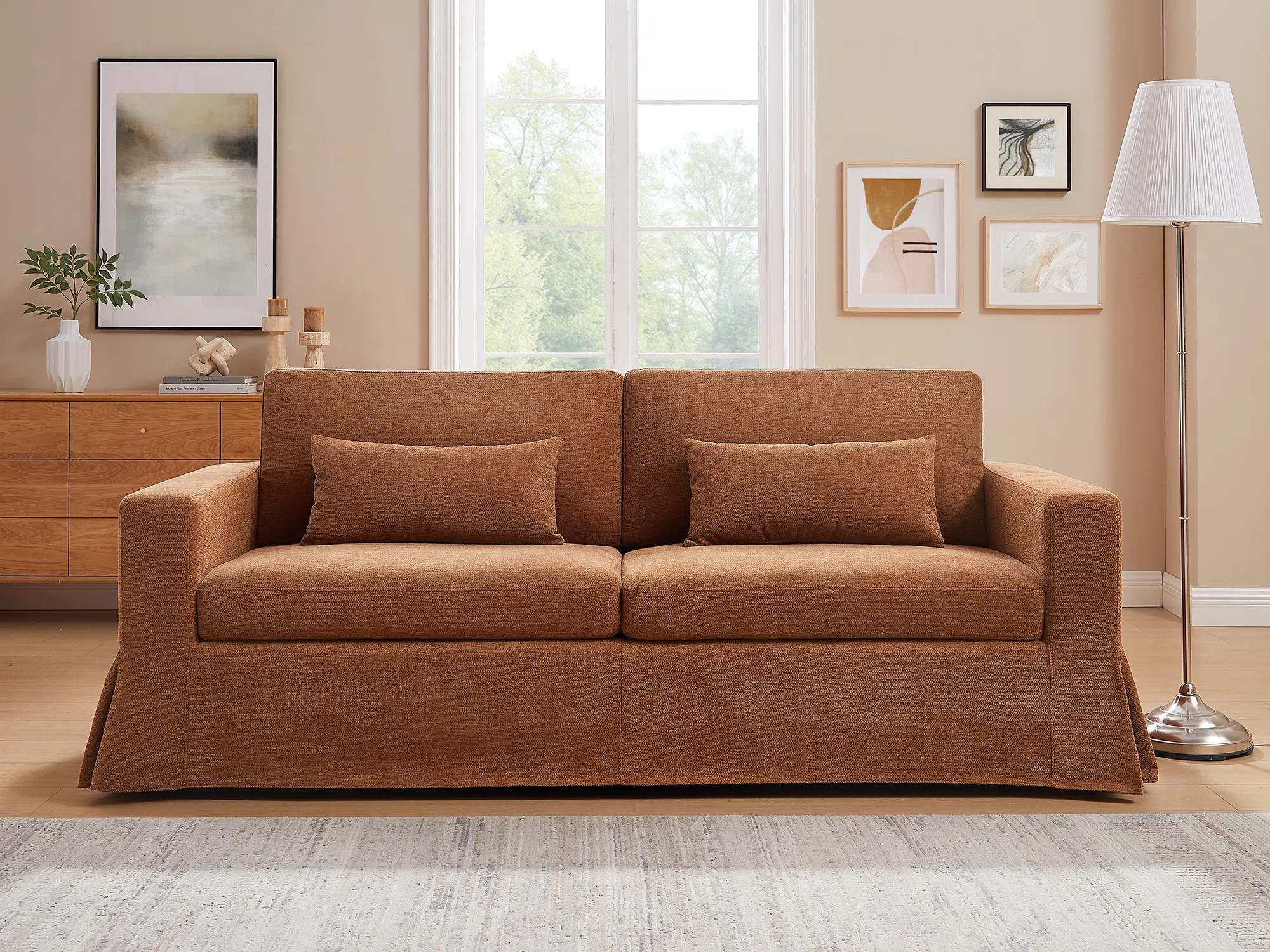 MINIMORE Modern Style 83.9"W Brenda 3Seater Sofa With Slipcover | Wayfair North America
