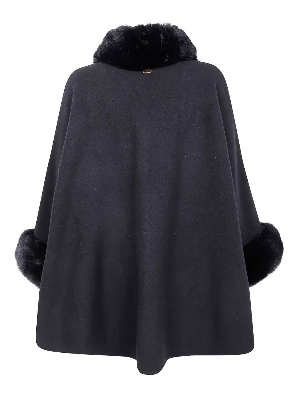TWINSET faux-fur Trim Cape | Black | FARFETCH | Farfetch Global