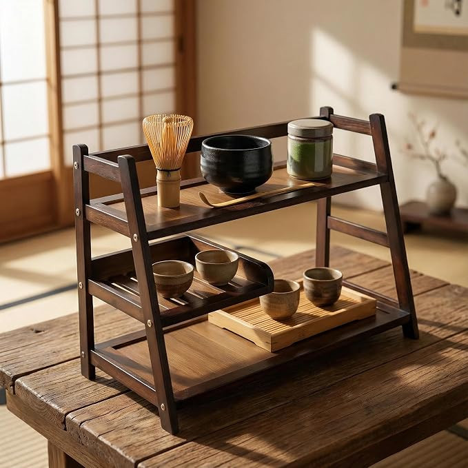 3 Tier Bamboo Matcha Station, coffee station organizer Shelf | for Kitchen Countertop, Tea Bar - ... | Amazon (US)