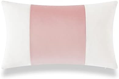 Hofdeco Coastal Patio Indoor Outdoor Lumbar Pillow Cover ONLY for Backyard, Couch, Sofa, Velvet Pink | Amazon (US)