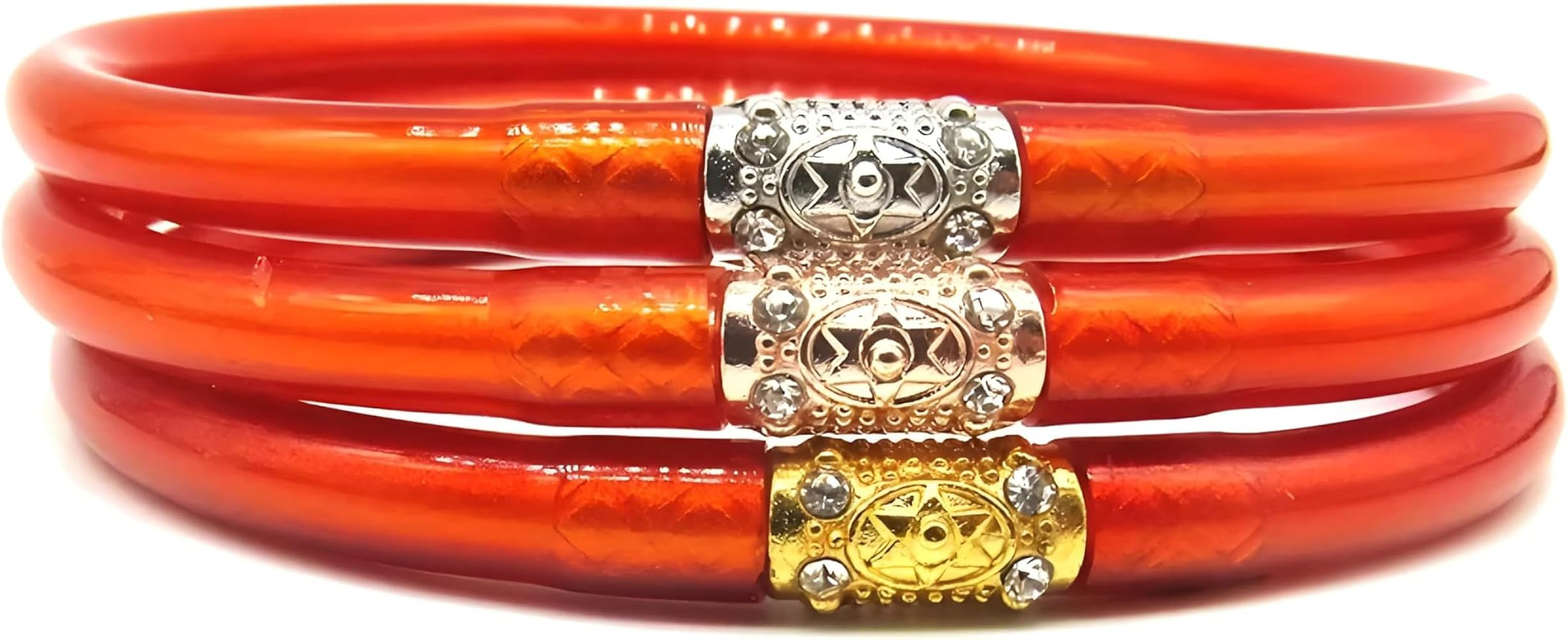 3pcs Mix Glitter Jelly Bracelet Set Women's Tibetan Buddhist Temple Lucky Charm Bangle Gift 2 | Amazon (US)