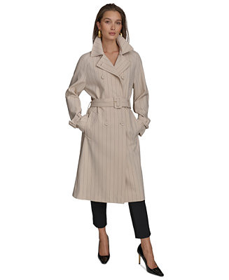 Donna Karan New York Women's Double-Breasted Trench Coat - Macy's | Macy's