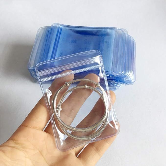 Fnuiddt 100 Pack PVC Clear Jewelry Anti Oxidation Zipper Bag Antitarnish Plastic Bags for Packagi... | Amazon (US)